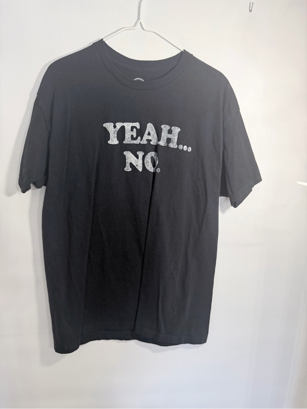 Black Graphic Tee with "YEAH... NO." Print